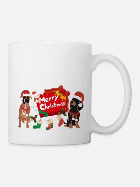 Merry Christmas Dogs - Tasse - Weiß