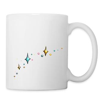Glitzer Glitzersterne bunt - Tasse - Weiß - Rechts