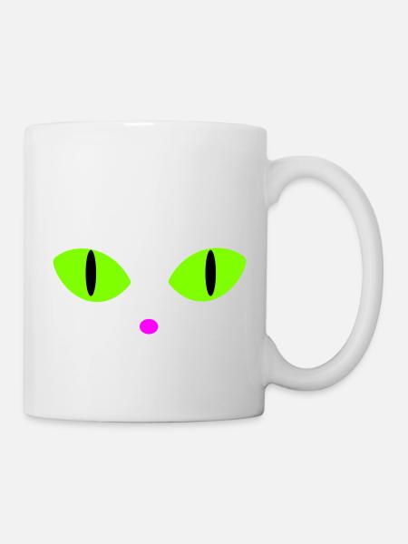 Green Cat's Eyes - Mug - white
