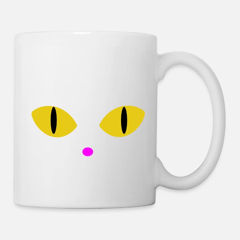 Gelbe Augen - Tasse - Weiß