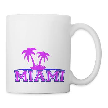 Miami États-Unis Palm Trees Beach Sun America Floride Logo - Mug blanc - blanc - Droite
