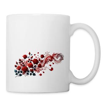 Roses rouges avec une élégante boucle de fumée - Mug blanc - blanc - Droite