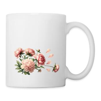 Pivoines roses romantiques - Mug blanc - blanc - Droite