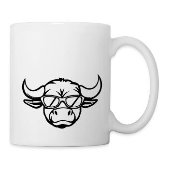 stier comic gesicht - Tasse - Weiß - Rechts