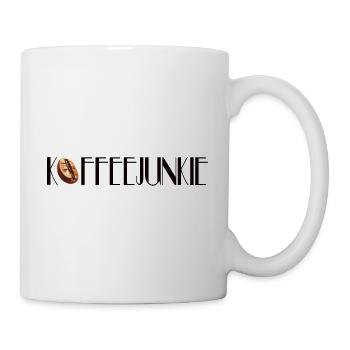 Accro au café avec grain noir - Mug blanc - blanc - Droite