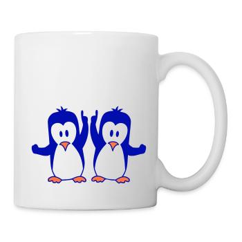 Meilleur Pingouins Amis Couple Deux Oiseaux de fête Équipe - Mug blanc - blanc - Droite