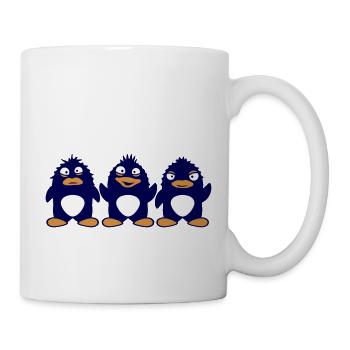 3 Crazy Penguin Friends Crew Team Fun Troop - Mug blanc - blanc - Droite