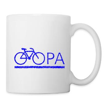 bester Opa Fahrrad Mountainbike Radeln Kritzeln - Tasse - Weiß - Rechts