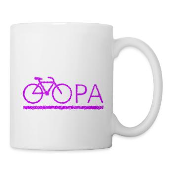 bester Opa Fahrrad Mountainbike Radeln Kritzeln - Tasse - Weiß - Rechts