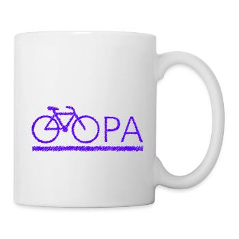 bester Opa Fahrrad Mountainbike Radeln Kritzeln - Tasse - Weiß - Rechts