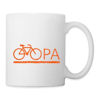 bester Opa Fahrrad Mountainbike Radeln Kritzeln - Tasse - Weiß - Rechts