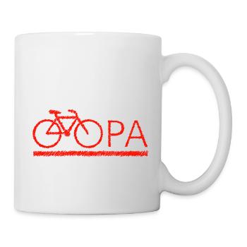 bester Opa Fahrrad Mountainbike Radeln Kritzeln - Tasse - Weiß - Rechts