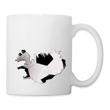 La carte de l’Islande encadre le vrai football - Mug blanc - blanc - Droite