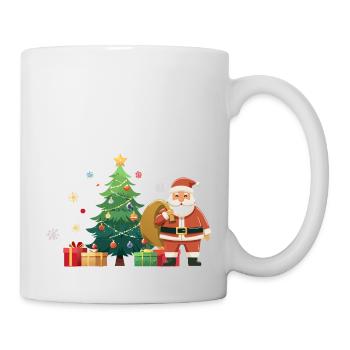 Weihnachten - Weihnachtsmann und Weihnachtsbaum - Tasse - Weiß - Rechts