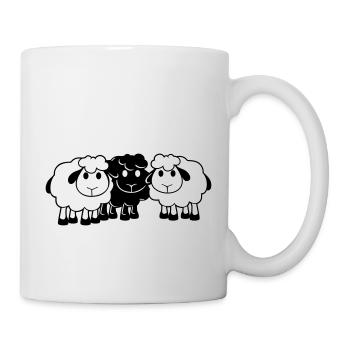 Schwarzes Schaf 3 Freunde Team Crew Schäfchen Süß - Tasse - Weiß - Rechts