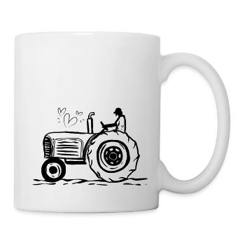 Tracteur / tracteur / tracteur - Mug blanc - blanc - Droite