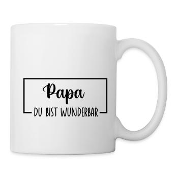 Papa Papi Vater Tochter Sohn Vatertag Männer Shirt - Tasse - Weiß - Rechts