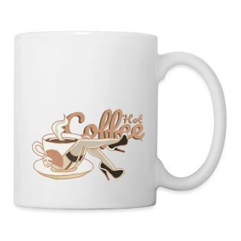 Heißer Kaffee sexy Old School Pinup - Tasse - Weiß - Rechts
