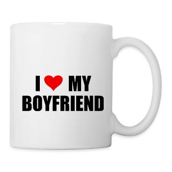 i love my My Boyfriend - Mug blanc - blanc - Droite
