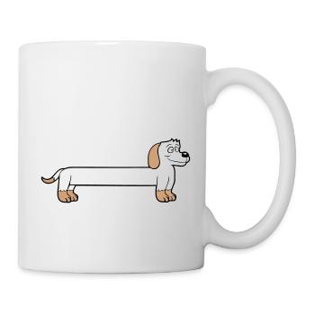 Dog Long Dachshund Funny Long Drawn Cool Cartoon - Mug - white - Right