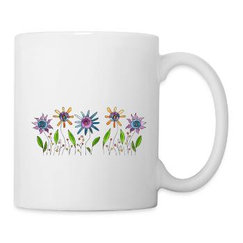 Blumen - Tasse - Weiß - Rechts