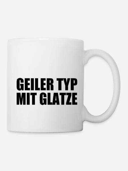 geiler typ mit glatze - Tasse - Weiß