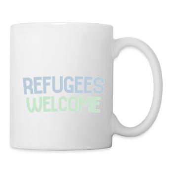 Refugees welcome retro - Mug - white - Right