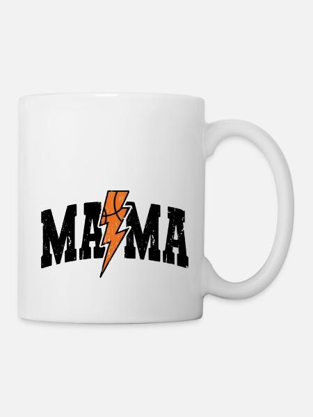 Basketball Mama Lightning Bolt Design - Mug blanc - blanc
