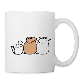 3 Mice Family Child Mom Dad Parents Row Cute - Mug - white - Right