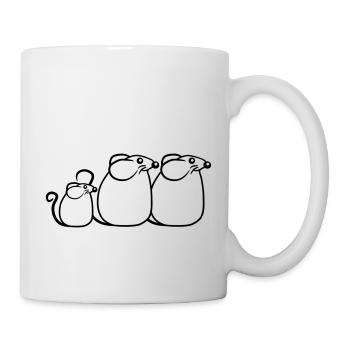 3 Mice Family Child Mom Dad Parents Row Cute - Mug - white - Right