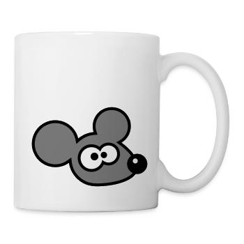 Maus Mäuschen Süße Kleine Ratte Nager Lustig Comic - Tasse - Weiß - Rechts