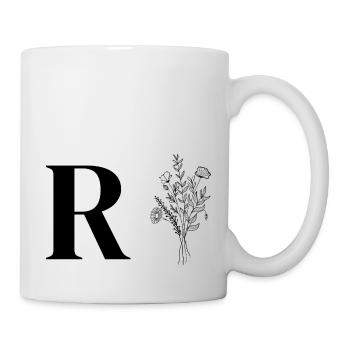 Lette R minimalistische Blumen - Tasse - Weiß - Rechts
