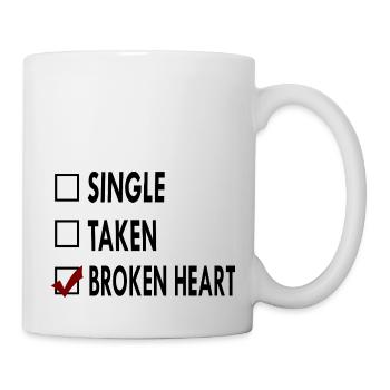 SINGLE noir blanc BROKEN - Mug blanc - blanc - Droite