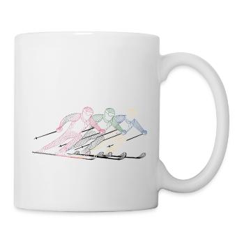 Ski Ski Sports d'hiver Coloré - Mug blanc - blanc - Droite