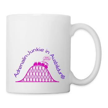 Achterbahn Adrenalin-Junkie in Ausbildung - Tasse - Weiß - Rechts