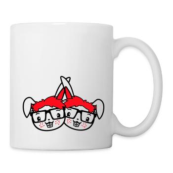 2 Hasen Nerds Geek Hornbrille Team Freunde Crew - Tasse - Weiß - Rechts