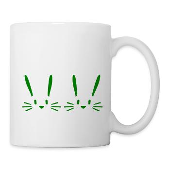 2 lapins équipe deux amis verts équipe de fête cool - Mug blanc - blanc - Droite