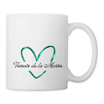 Glitzer Grünes Herz Braut Zeuge - Tasse - Weiß - Rechts