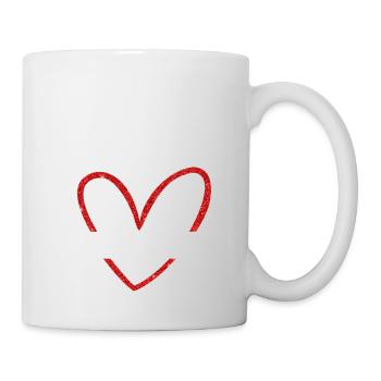 Bridesmaid Red Heart Glitter - Mug - white - Right