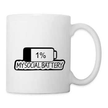 1 meine soziale Batterie - Tasse - Weiß - Rechts