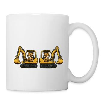 tiger bagger 2 - Tasse - Weiß - Rechts