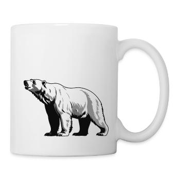 Ours polaire - Mignon zoo Autocollant - Mug blanc - blanc - Droite