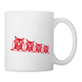 4 Owls Bird Four Friends Row Eagle Owl Crew Team Cute - Mug - white - Right