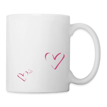 Cadre à paillettes coeurs - Mug blanc - blanc - Droite