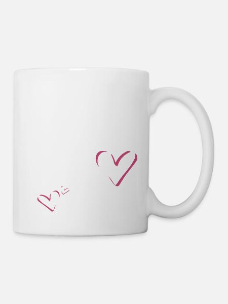 Herzen Glitzer Rahmen - Tasse - Weiß