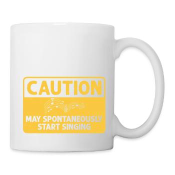 Attention peut spontanément commencer à chanter Chanteur Kar - Mug blanc - blanc - Droite