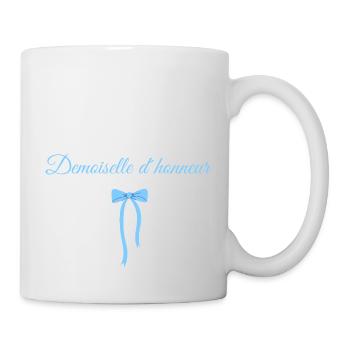 Blaue Schleife Brautjungfer - Tasse - Weiß - Rechts