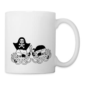 Zwei Oktopus Pirat Segel Crew Kapitän 2 Freibeuter - Tasse - Weiß - Rechts