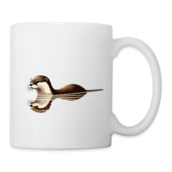Fischotter - Tasse - Weiß - Rechts