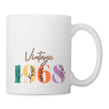 Vintage 1968 florale - Mug blanc - blanc - Droite